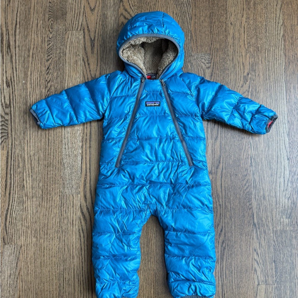 Blue Patagonia Baby Snowsuit